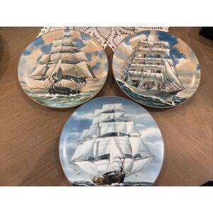 3 Rosenthal Danbury Mint Great American Sailing Ships  Plates Germany